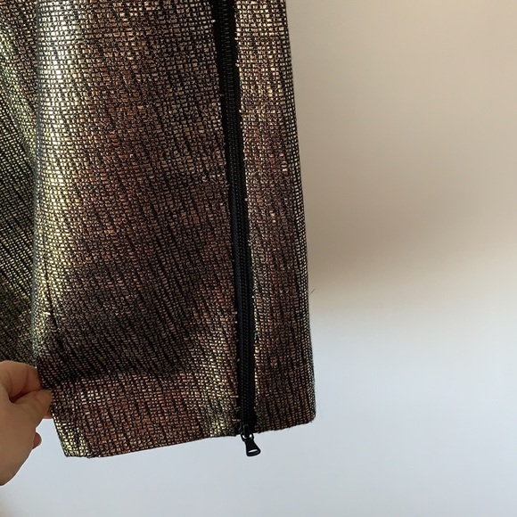 Milly Gold Metallic Strapless Dress 6 - Picture 7 of 12